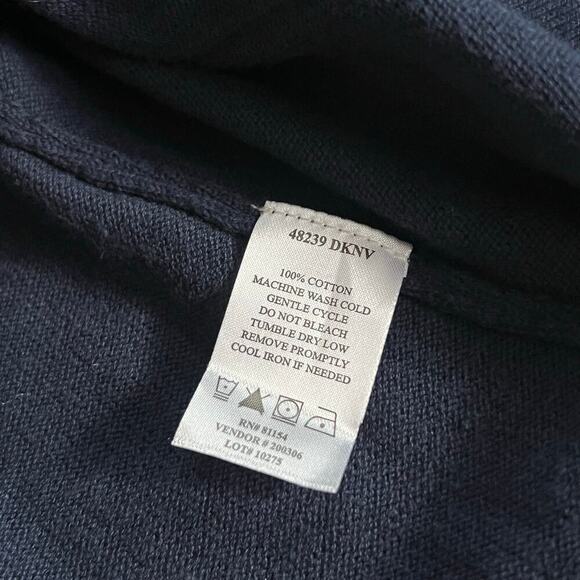 Chadwicks of Boston Knit Vest Cardigan Medium Button Up w/ Pockets Navy Blue - Picture 3 of 9